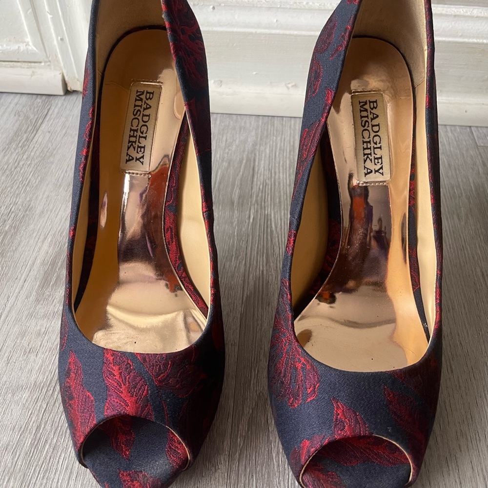 Badgley Mischka Blue and Red High Heel Shoes